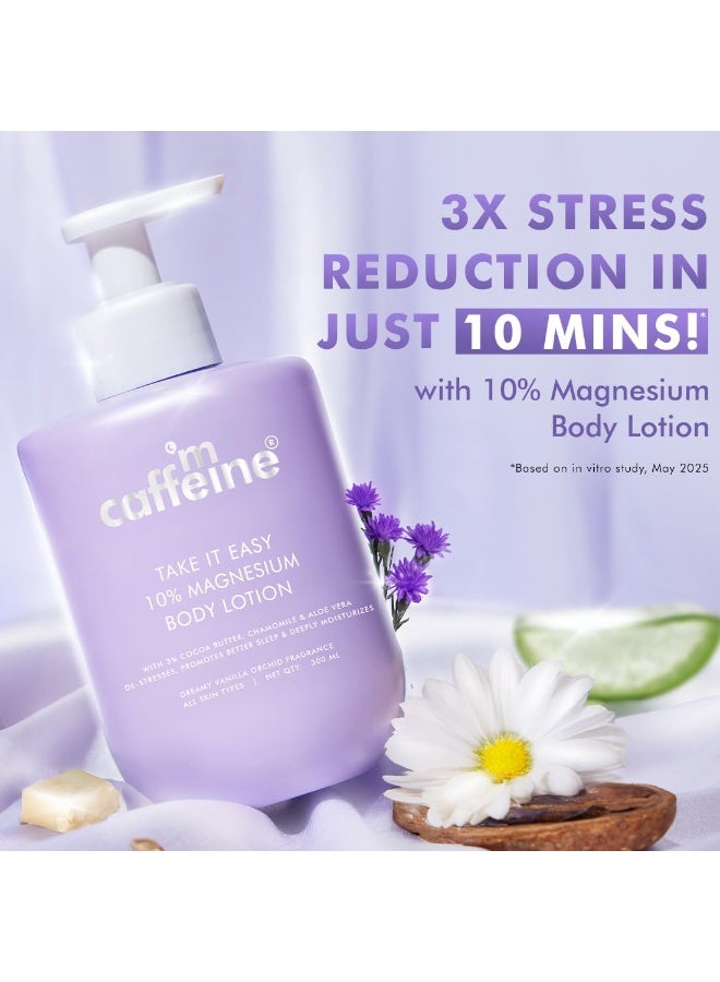 mCaffeine 10% Magnesium Body Lotion 300ml | Stress-Relief & Better Sleep | Mild Vanilla Orchid Fragrance Calms & Soothes | 3% Cocoa Butter, Non-Greasy, Deep Moisturization Bodylotion for Men & Women | Winter Cream for Dry Skin - Image 4